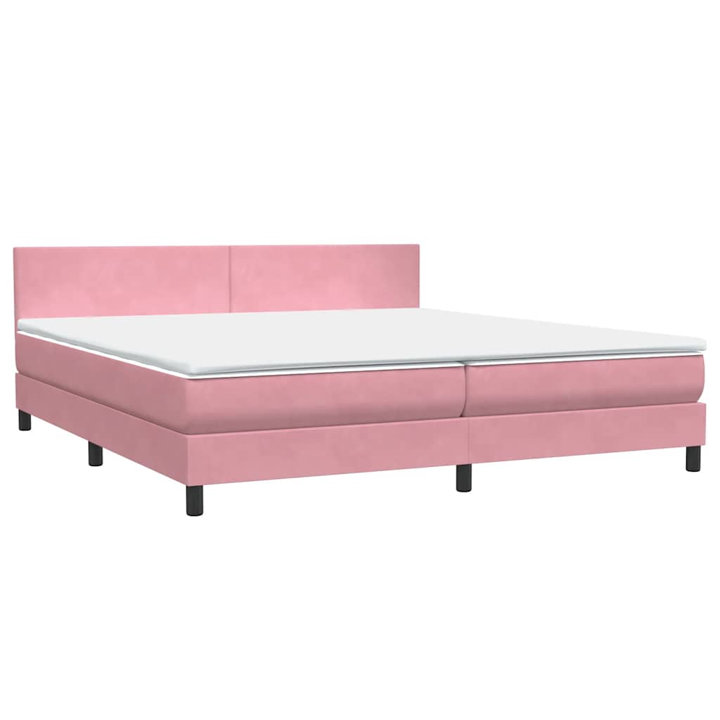 Boxspring met matras en LED fluweel roze 180x210 cm – afbeelding 5