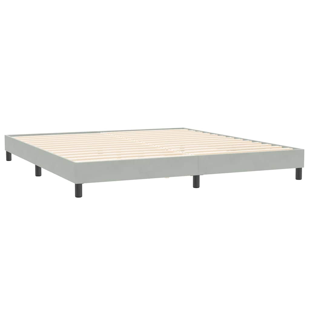 Boxspring met matras en LED fluweel lichtgrijs 200x210 cm – afbeelding 6