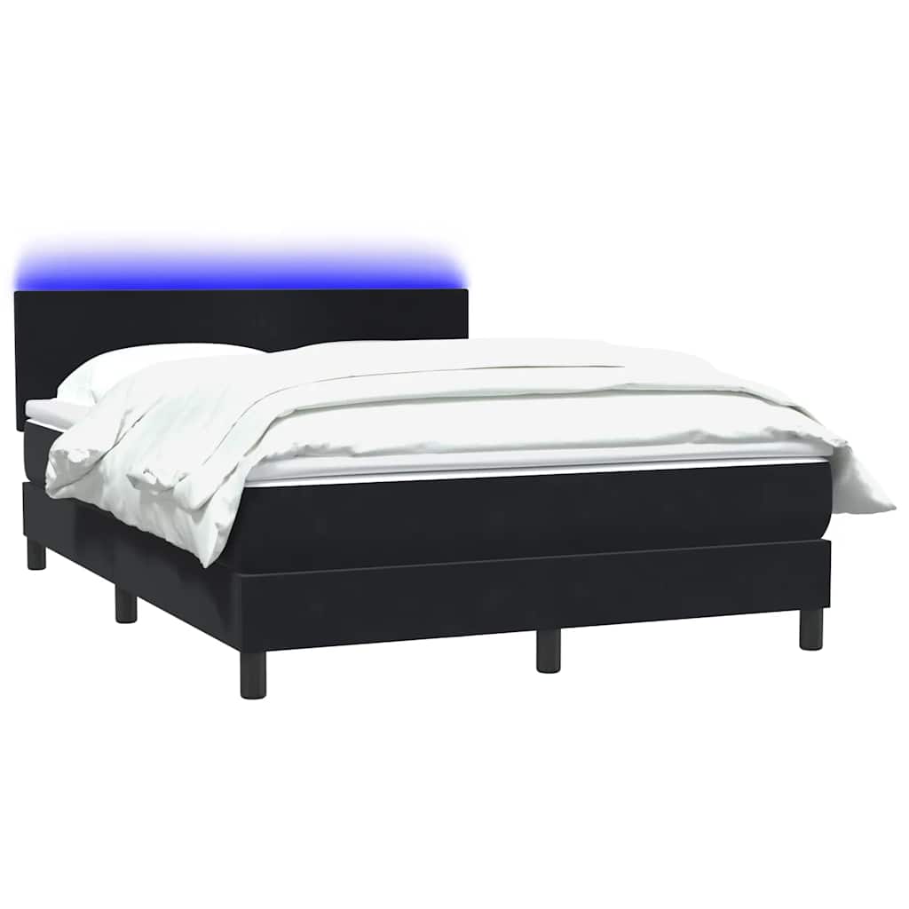 Boxspring met matras en LED fluweel zwart 140x220 cm – afbeelding 3