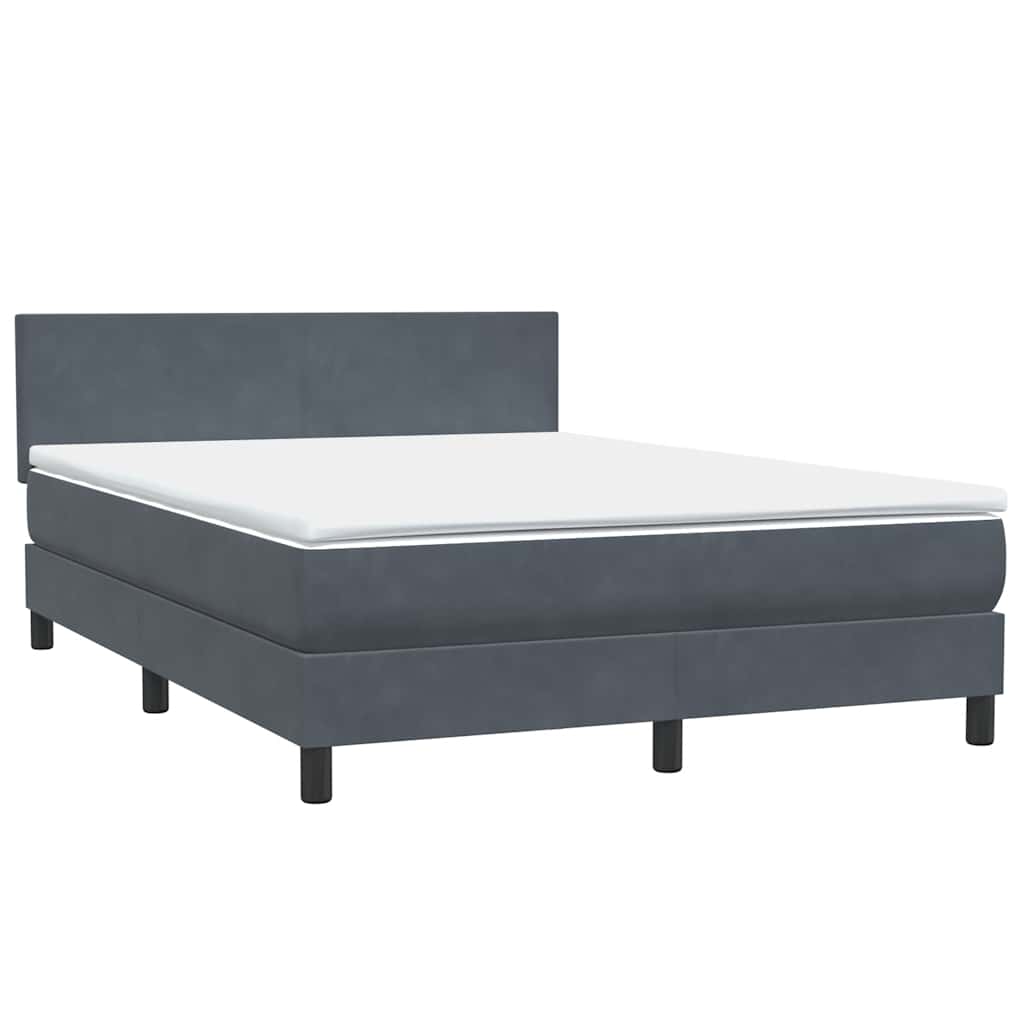 Boxspring met matras en LED fluweel donkergrijs 160x220 cm – afbeelding 5