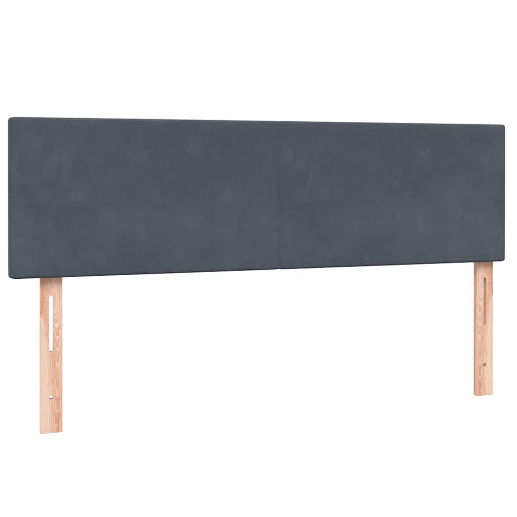 Boxspring met matras en LED fluweel donkergrijs 160x220 cm – afbeelding 7