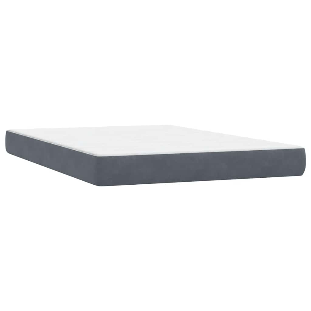 Boxspring met matras en LED fluweel donkergrijs 160x220 cm – afbeelding 8