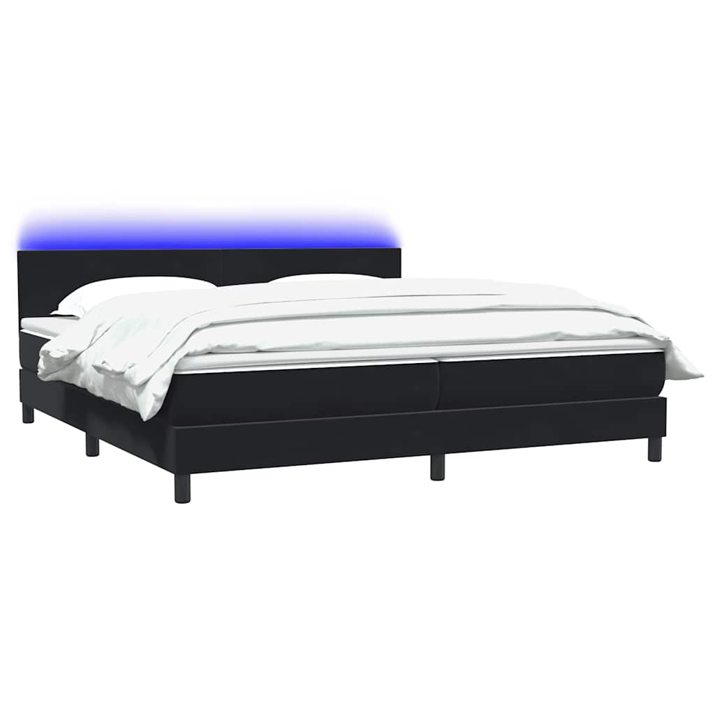 Boxspring met matras en LED fluweel zwart 200x220 cm – afbeelding 3