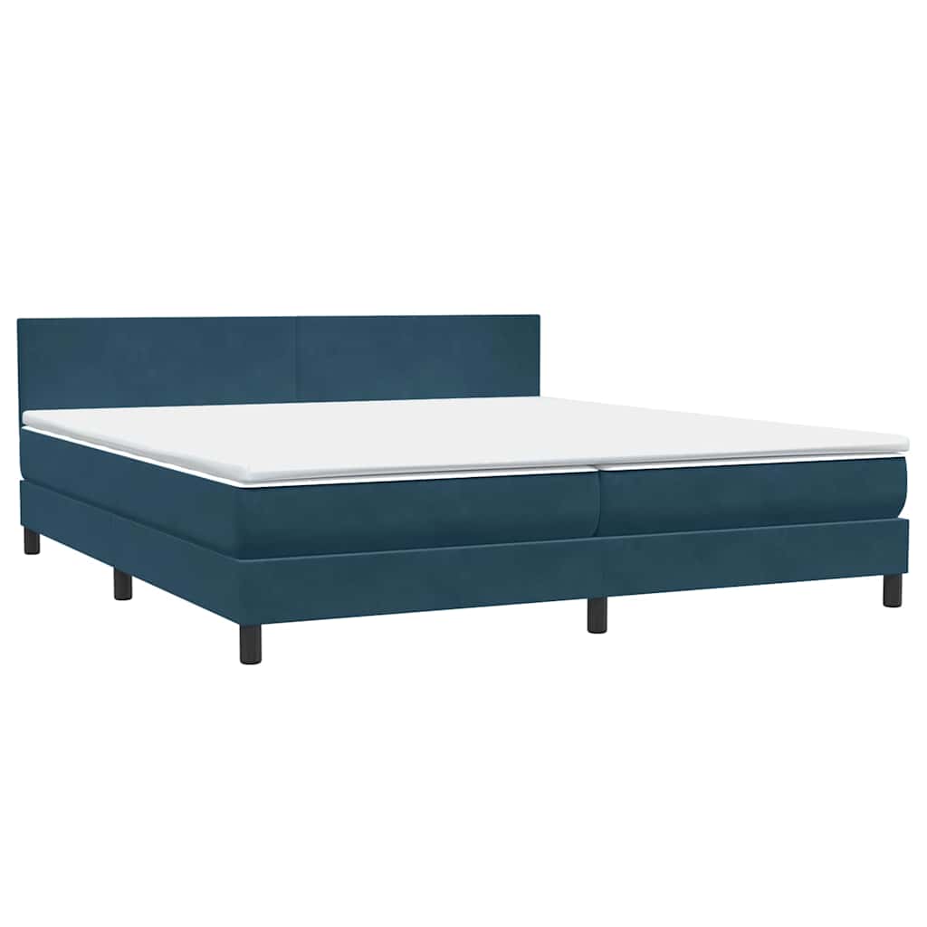 Boxspring met matras en LED fluweel donkerblauw 200x220 cm – afbeelding 5