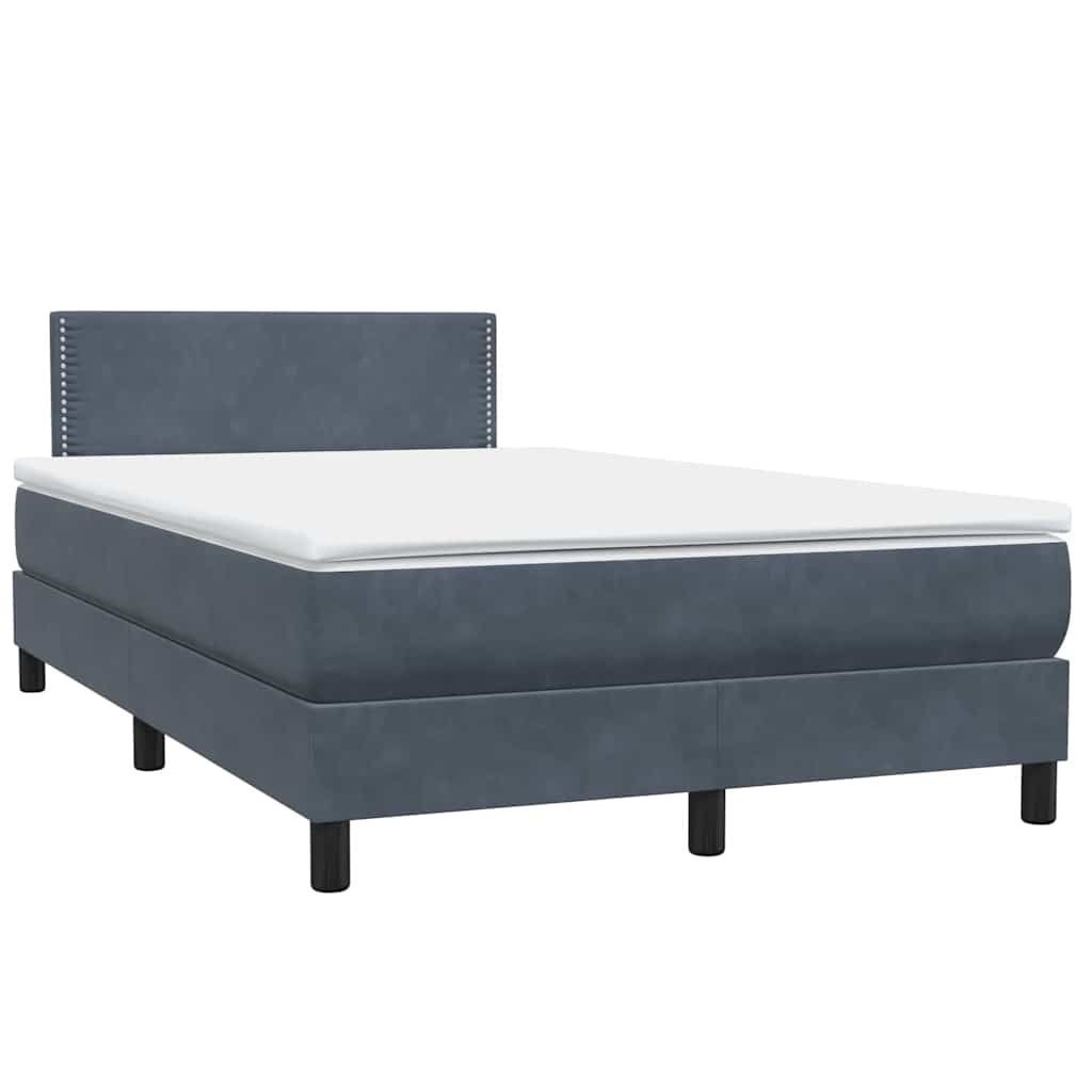 Boxspring met matras en LED fluweel donkergrijs 120x210 cm – afbeelding 5