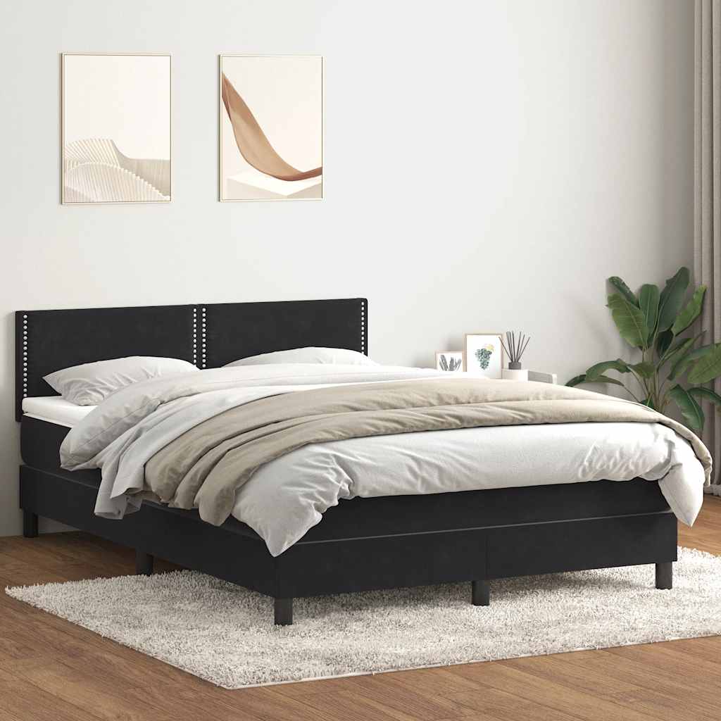Boxspring met matras en LED fluweel zwart 140x210 cm – afbeelding 4