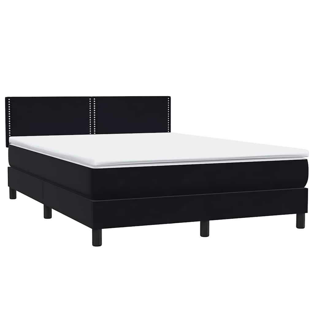 Boxspring met matras en LED fluweel zwart 140x210 cm – afbeelding 5