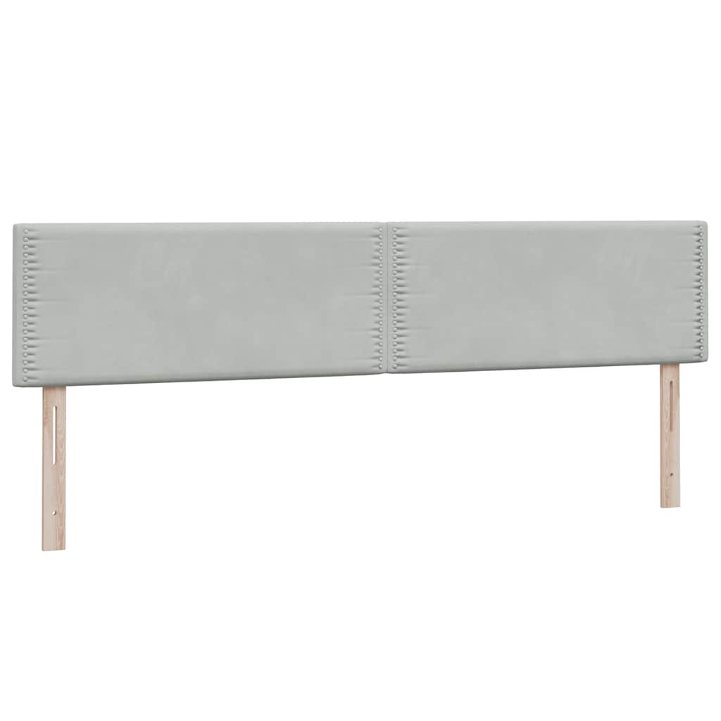 Boxspring met matras en LED fluweel lichtgrijs 200x210 cm – afbeelding 7