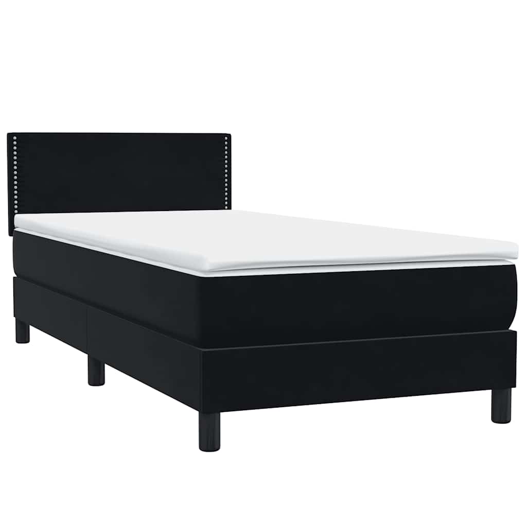 Boxspring met matras en LED fluweel zwart 100x220 cm – afbeelding 5