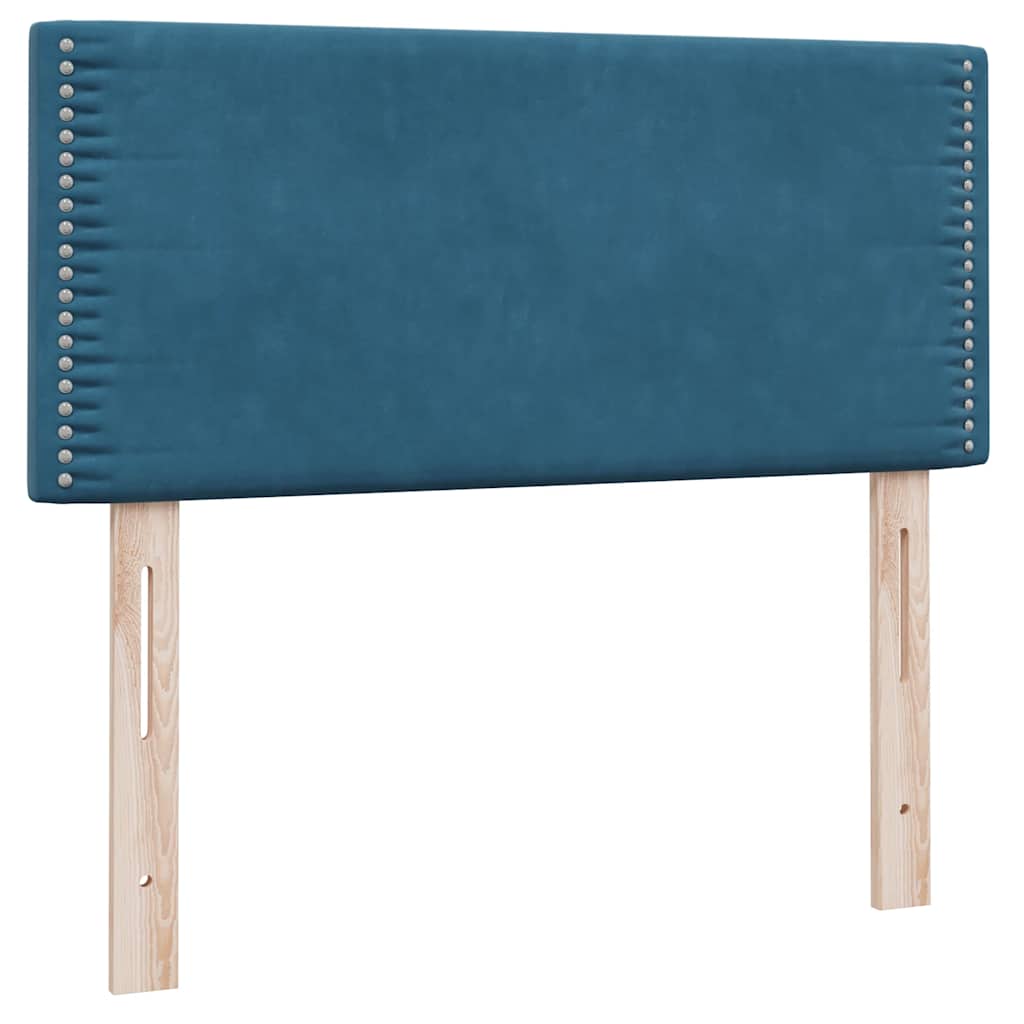 Boxspring met matras en LED fluweel donkerblauw 100x220 cm – afbeelding 7