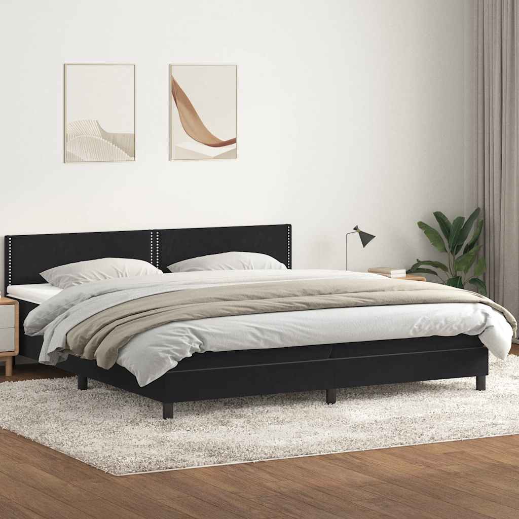 Boxspring met matras en LED fluweel zwart 200x220 cm – afbeelding 4