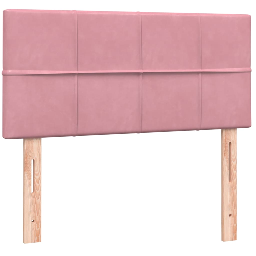 Boxspring met matras en LED fluweel roze 90x210 cm – afbeelding 7