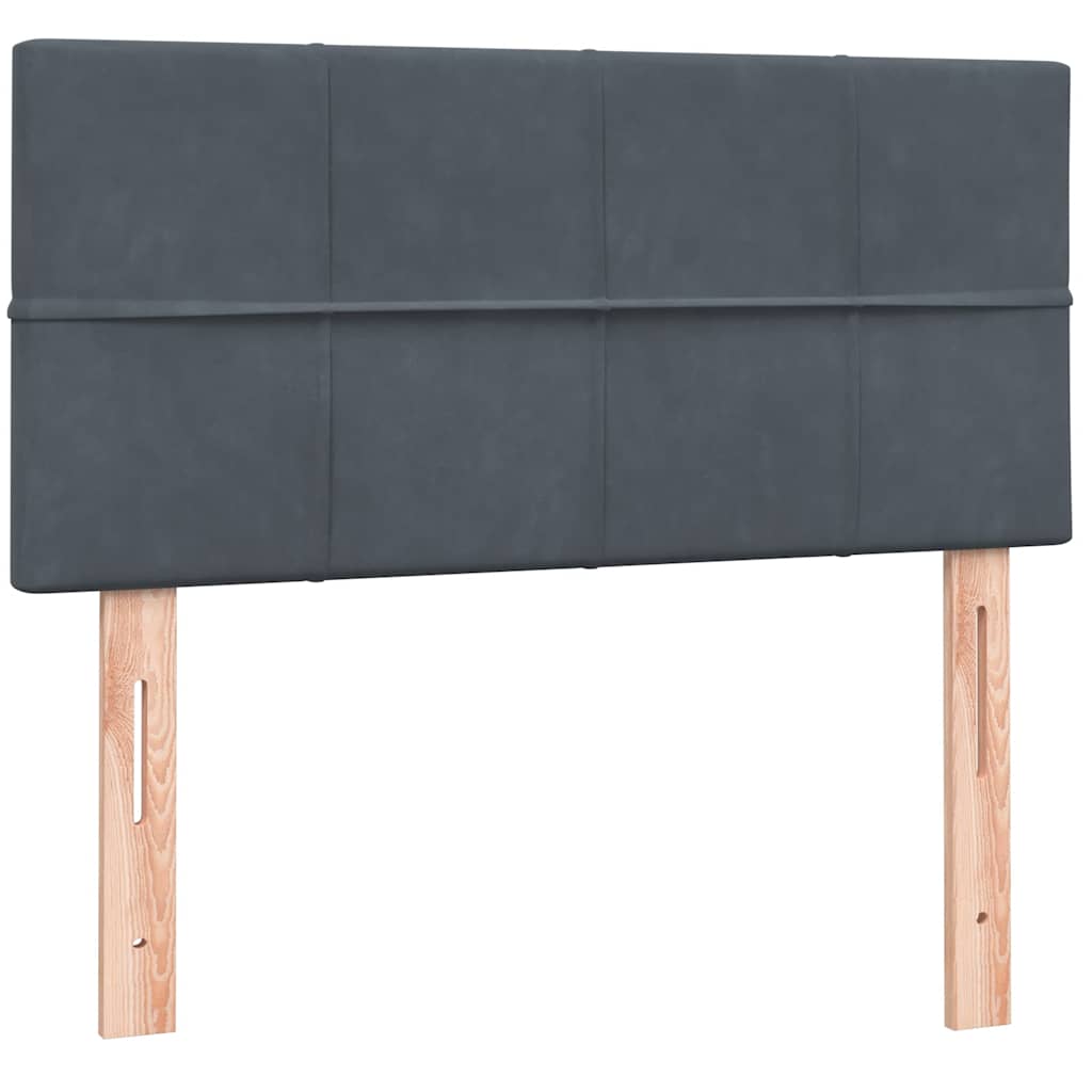 Boxspring met matras en LED fluweel donkergrijs 100x210 cm – afbeelding 7