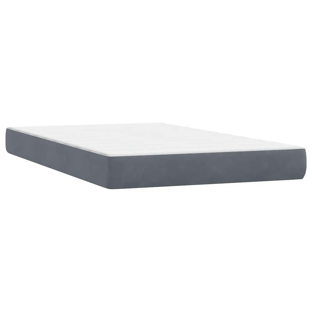 Boxspring met matras en LED fluweel donkergrijs 120x210 cm – afbeelding 8