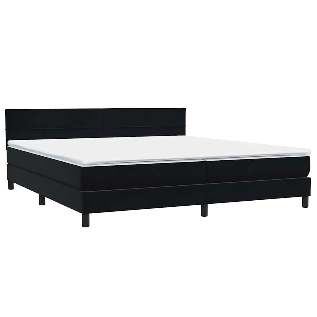 Boxspring met matras en LED fluweel zwart 180x210 cm – afbeelding 5