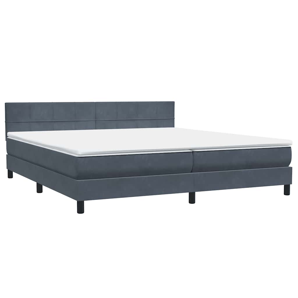 Boxspring met matras en LED fluweel donkergrijs 200x210 cm – afbeelding 5
