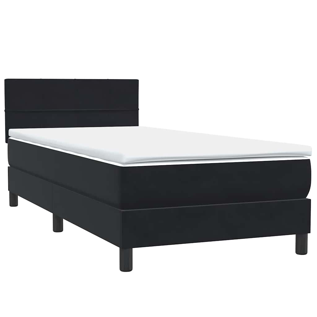 Boxspring met matras en LED fluweel zwart 90x220 cm – afbeelding 5