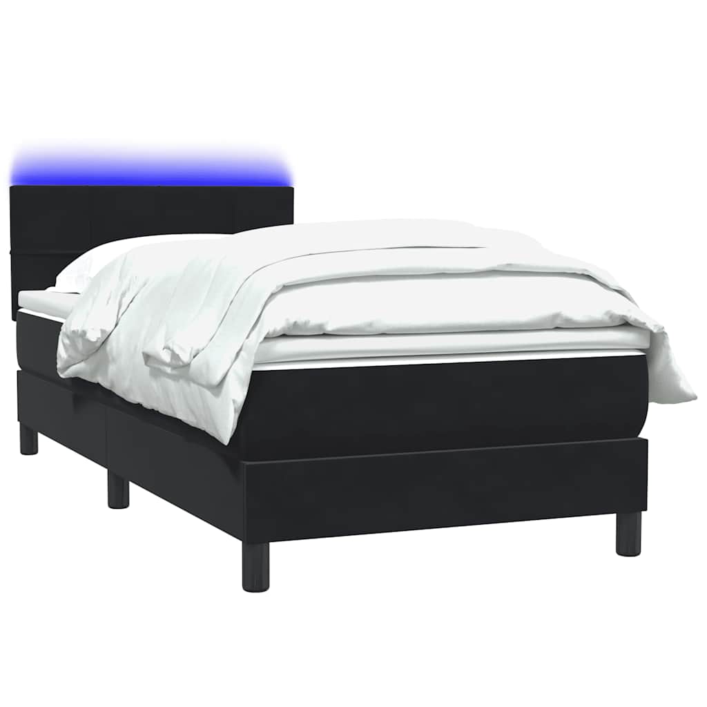Boxspring met matras en LED fluweel zwart 100x220 cm – afbeelding 3