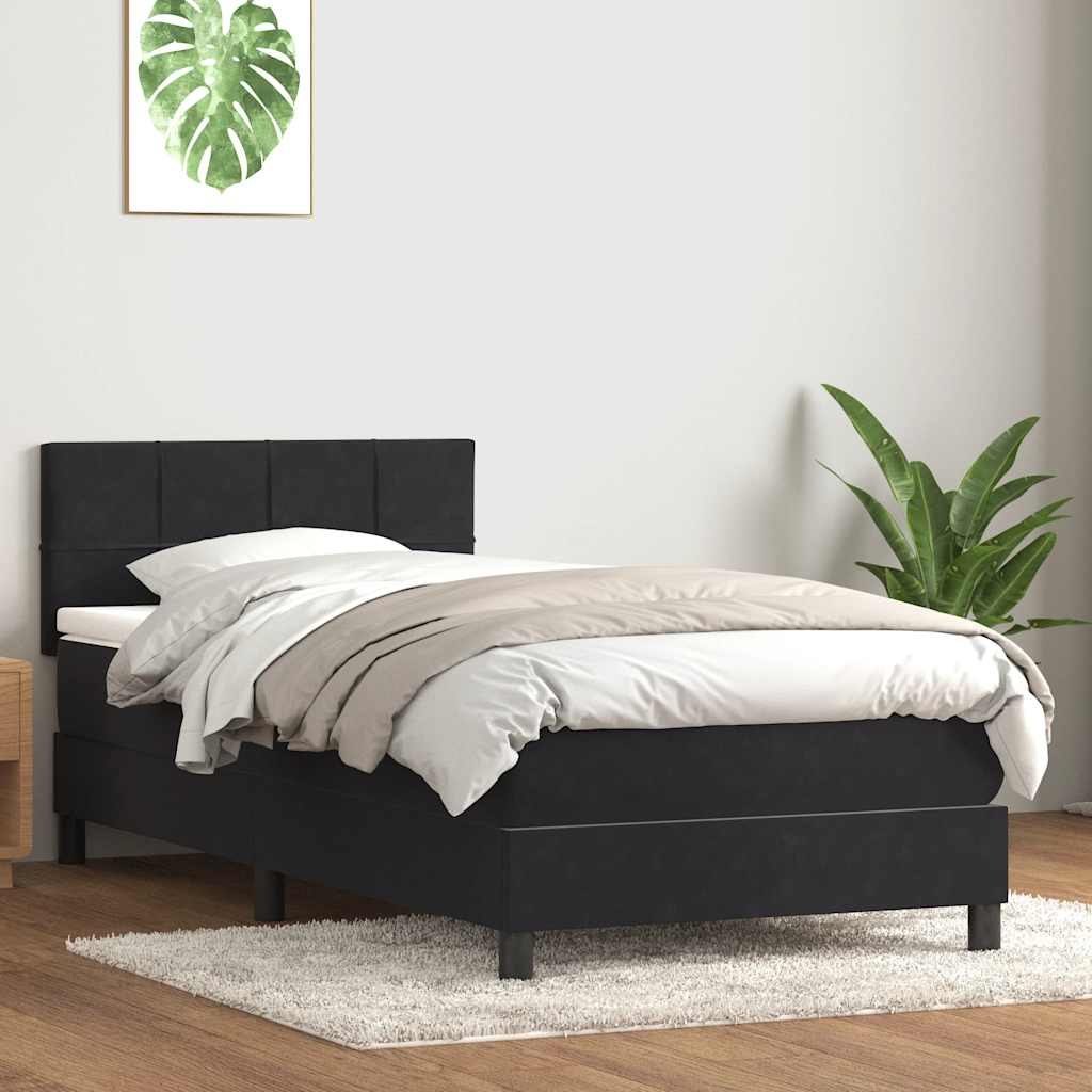 Boxspring met matras en LED fluweel zwart 100x220 cm – afbeelding 4