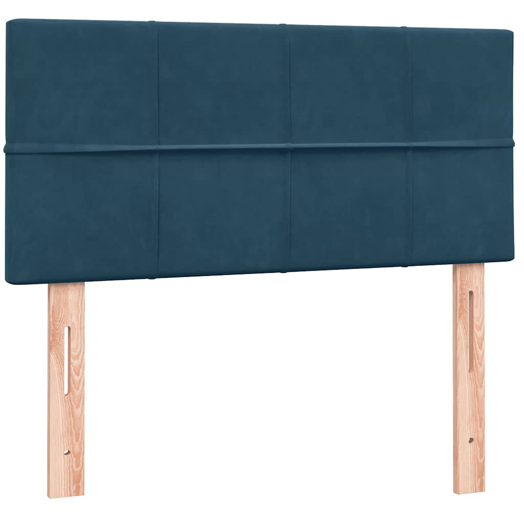 Boxspring met matras en LED fluweel donkerblauw 100x220 cm – afbeelding 7