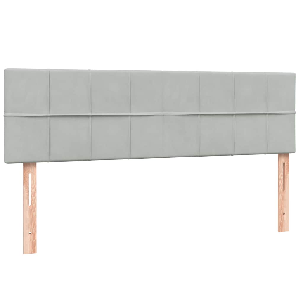 Boxspring met matras en LED fluweel lichtgrijs 140x220 cm – afbeelding 7