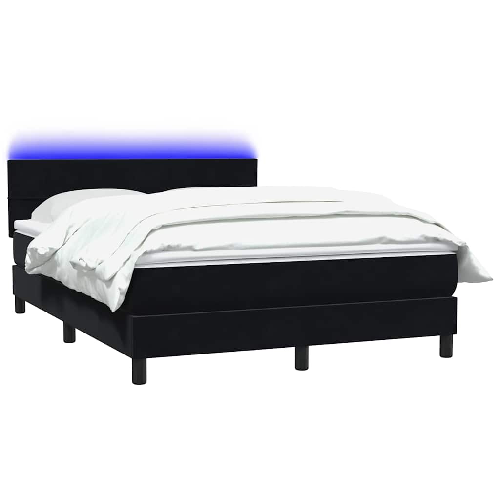 Boxspring met matras en LED fluweel zwart 140x220 cm – afbeelding 3