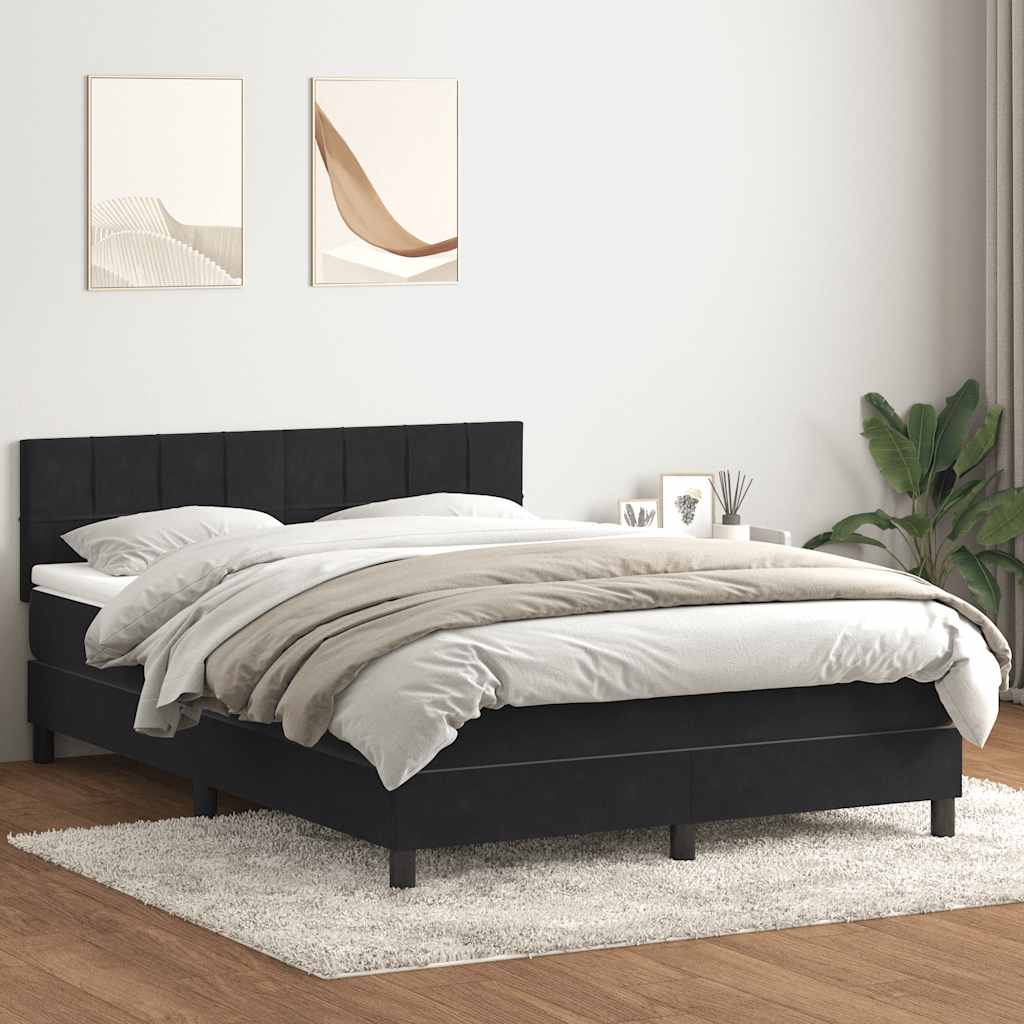 Boxspring met matras en LED fluweel zwart 140x220 cm – afbeelding 4