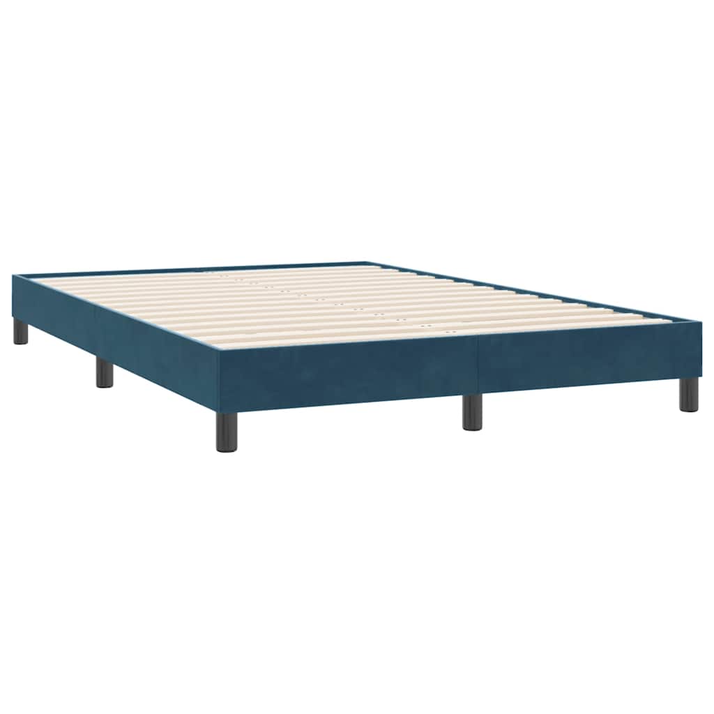 Boxspring met matras en LED fluweel donkerblauw 140x220 cm – afbeelding 6