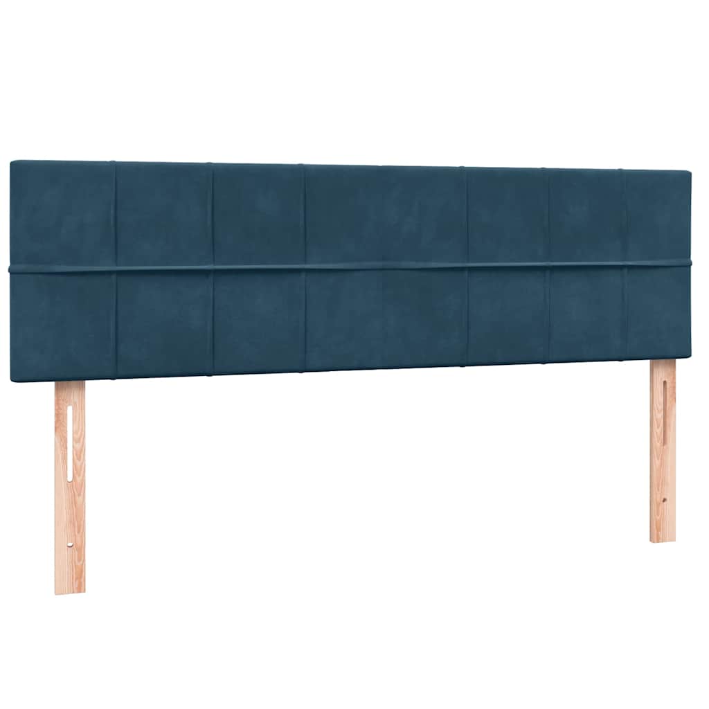Boxspring met matras en LED fluweel donkerblauw 140x220 cm – afbeelding 7