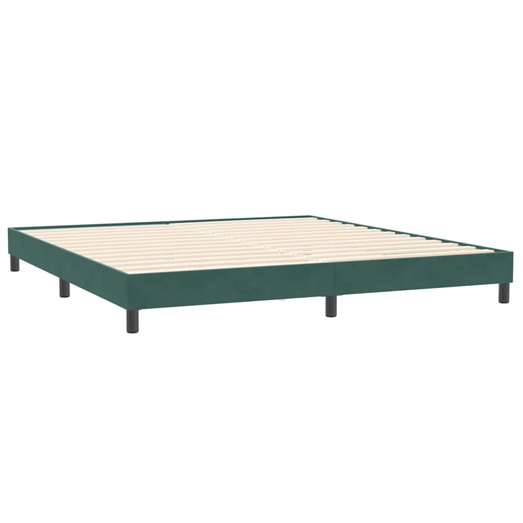 Boxspring met matras en LED fluweel donkergroen 180x220 cm – afbeelding 6