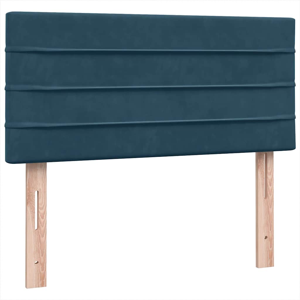Boxspring met matras en LED fluweel donkerblauw 80x210 cm – afbeelding 8