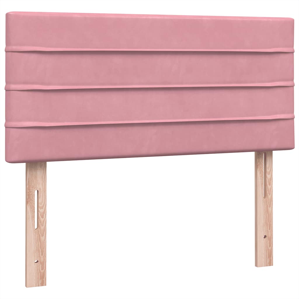 Boxspring met matras en LED fluweel roze 80x210 cm – afbeelding 8