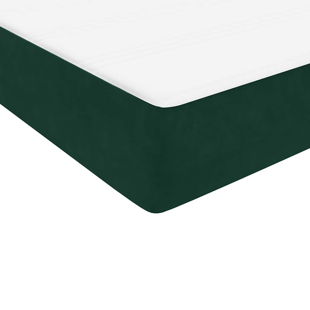 Boxspring met matras en LED fluweel donkergroen 90x210 cm – afbeelding 10