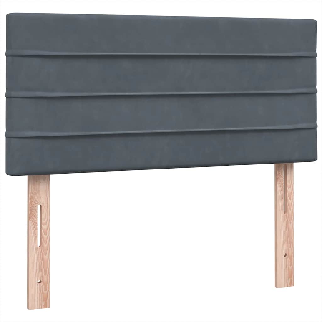 Boxspring met matras en LED fluweel donkergrijs 100x210 cm – afbeelding 8