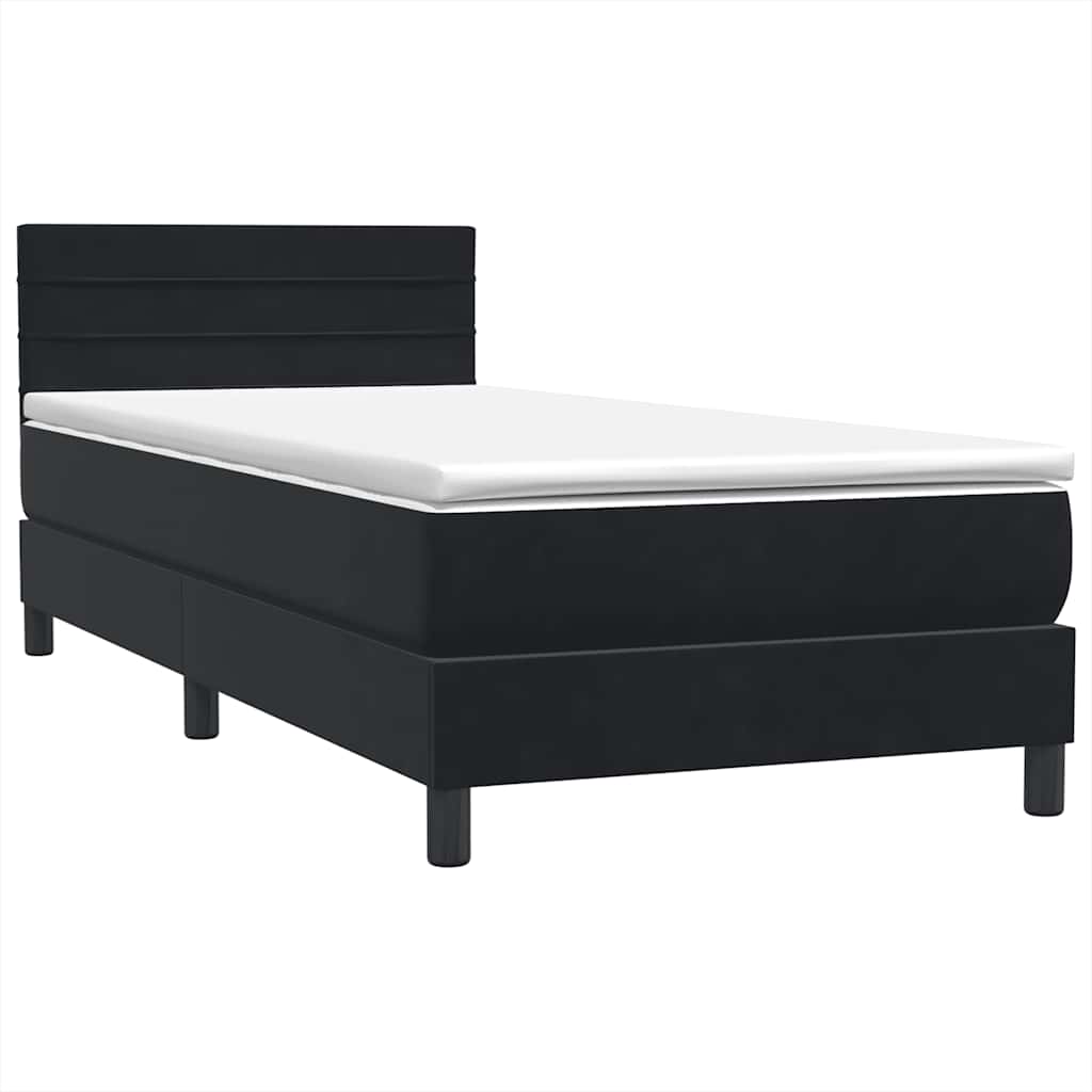Boxspring met matras en LED fluweel zwart 90x220 cm – afbeelding 5