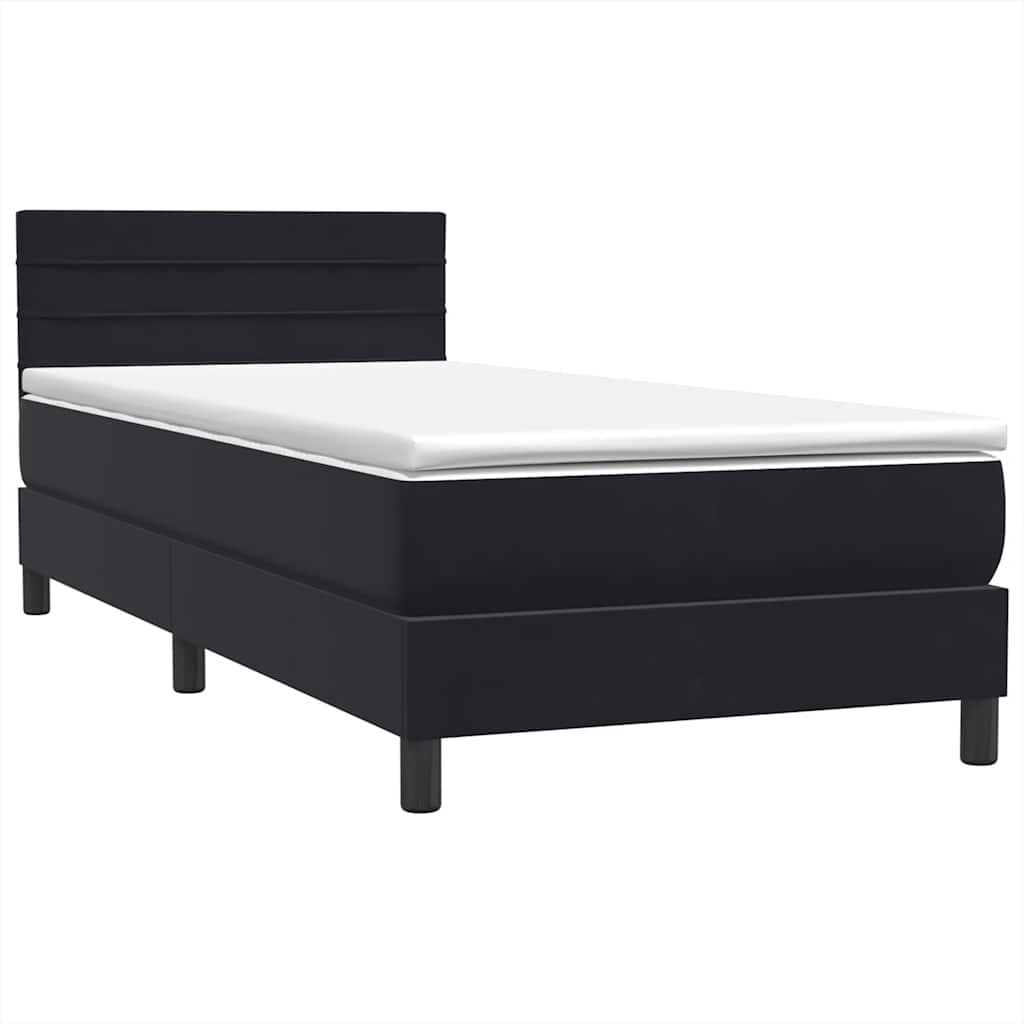 Boxspring met matras en LED fluweel zwart 100x220 cm – afbeelding 5