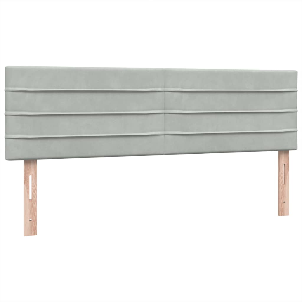 Boxspring met matras en LED fluweel lichtgrijs 140x220 cm – afbeelding 8