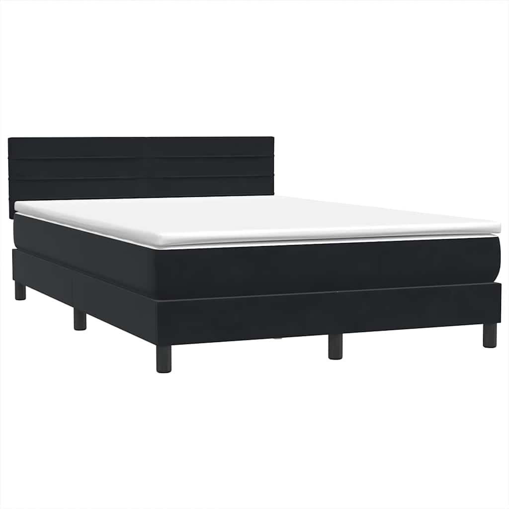 Boxspring met matras en LED fluweel zwart 140x220 cm – afbeelding 5