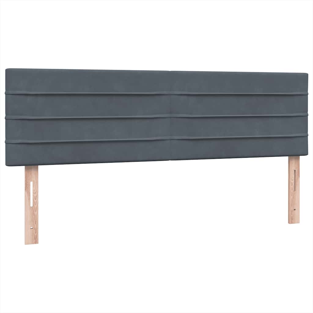 Boxspring met matras en LED fluweel donkergrijs 160x220 cm – afbeelding 8