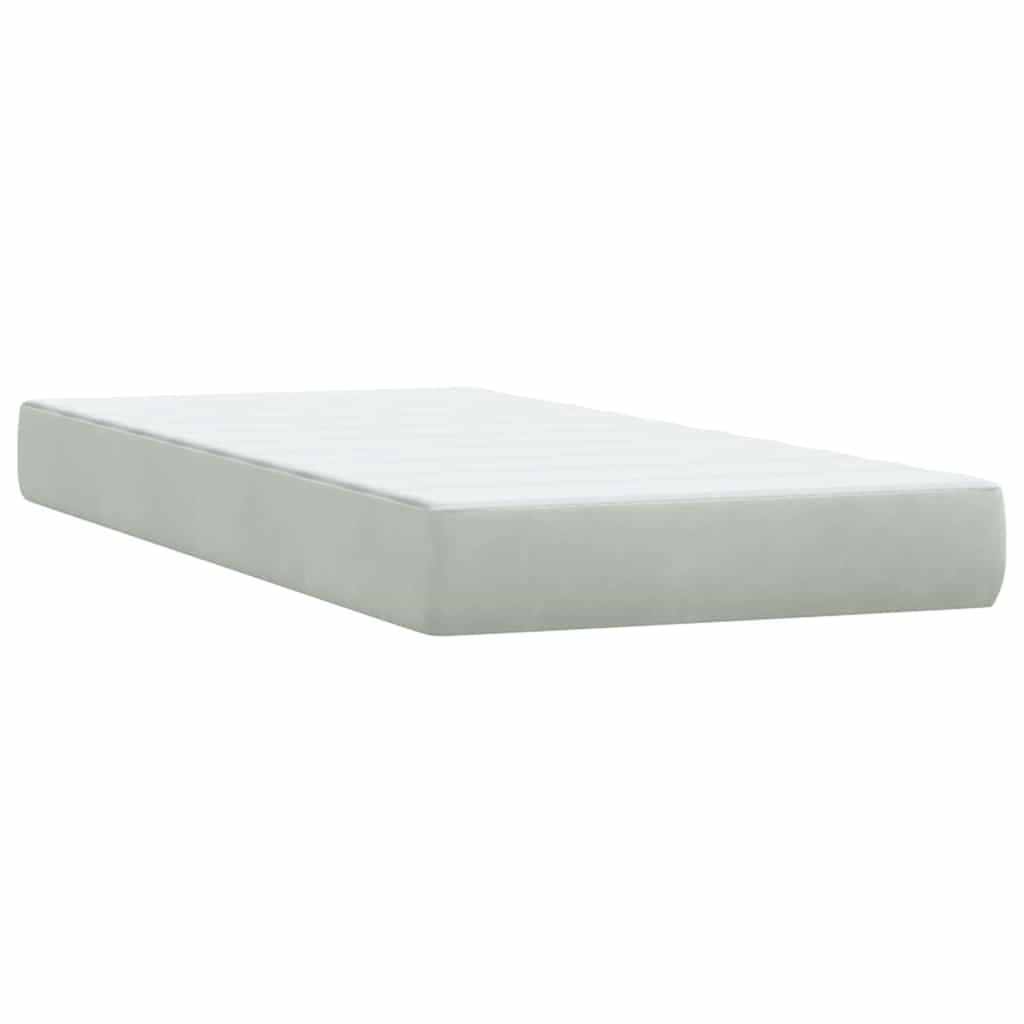 Boxspring met matras en LED fluweel lichtgrijs 180x220 cm – afbeelding 7