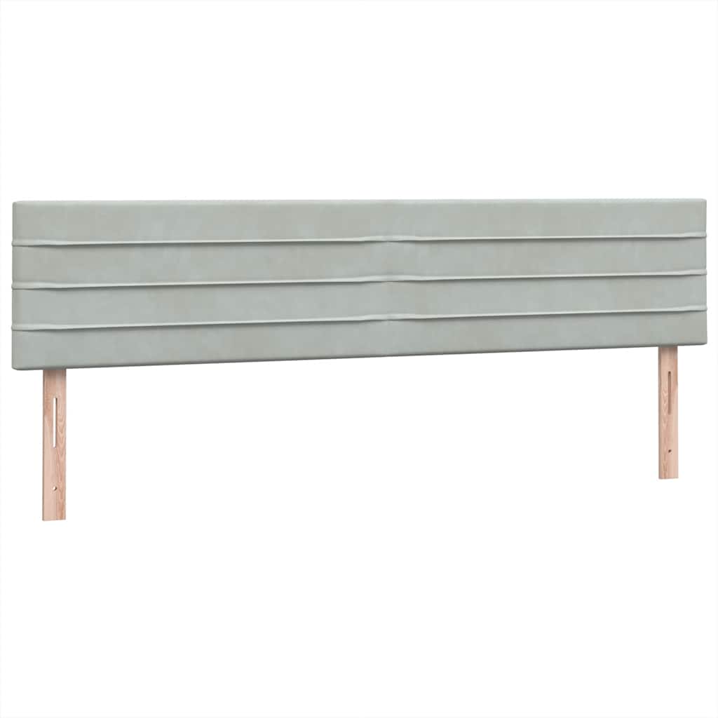 Boxspring met matras en LED fluweel lichtgrijs 180x220 cm – afbeelding 8
