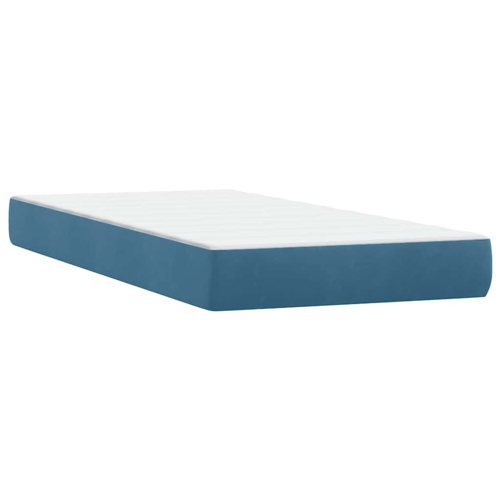 Boxspring met matras en LED fluweel donkerblauw 200x220 cm – afbeelding 7