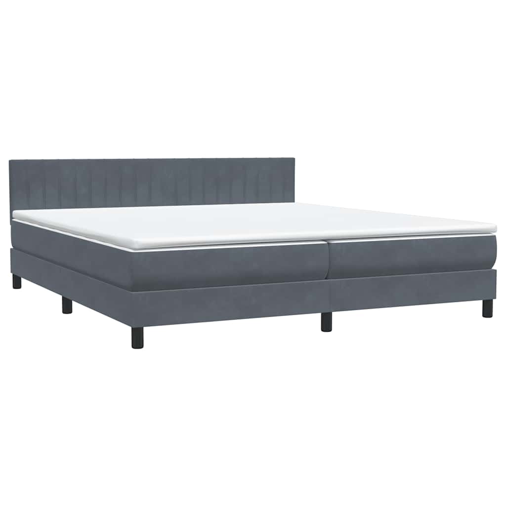 Boxspring met matras en LED fluweel donkergrijs 200x210 cm – afbeelding 5