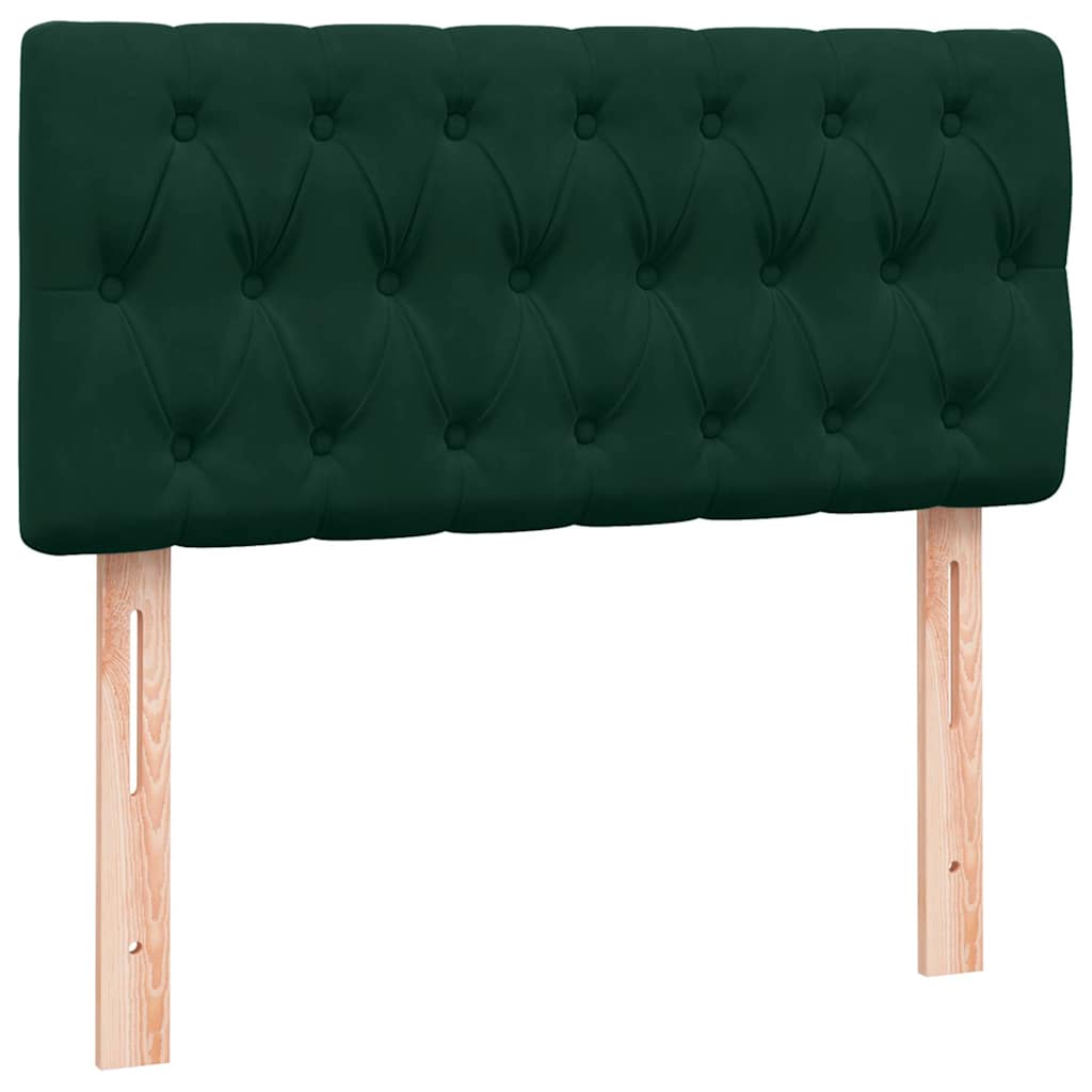 Boxspring met matras en LED fluweel donkergroen 90x210 cm – afbeelding 7