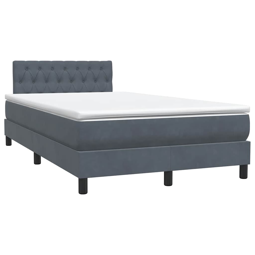 Boxspring met matras en LED fluweel donkergrijs 120x210 cm – afbeelding 5