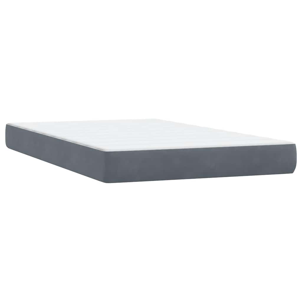 Boxspring met matras en LED fluweel donkergrijs 120x210 cm – afbeelding 8