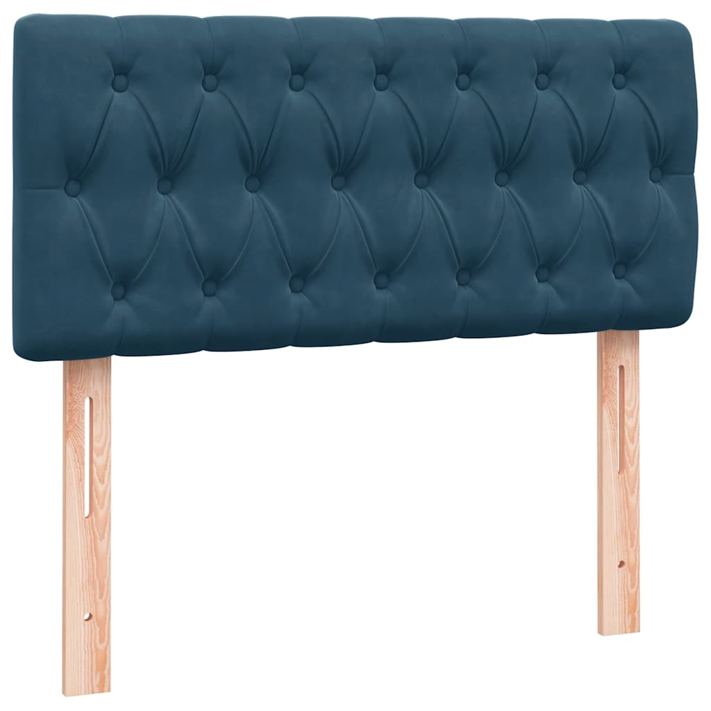 Boxspring met matras en LED fluweel donkerblauw 100x220 cm – afbeelding 7
