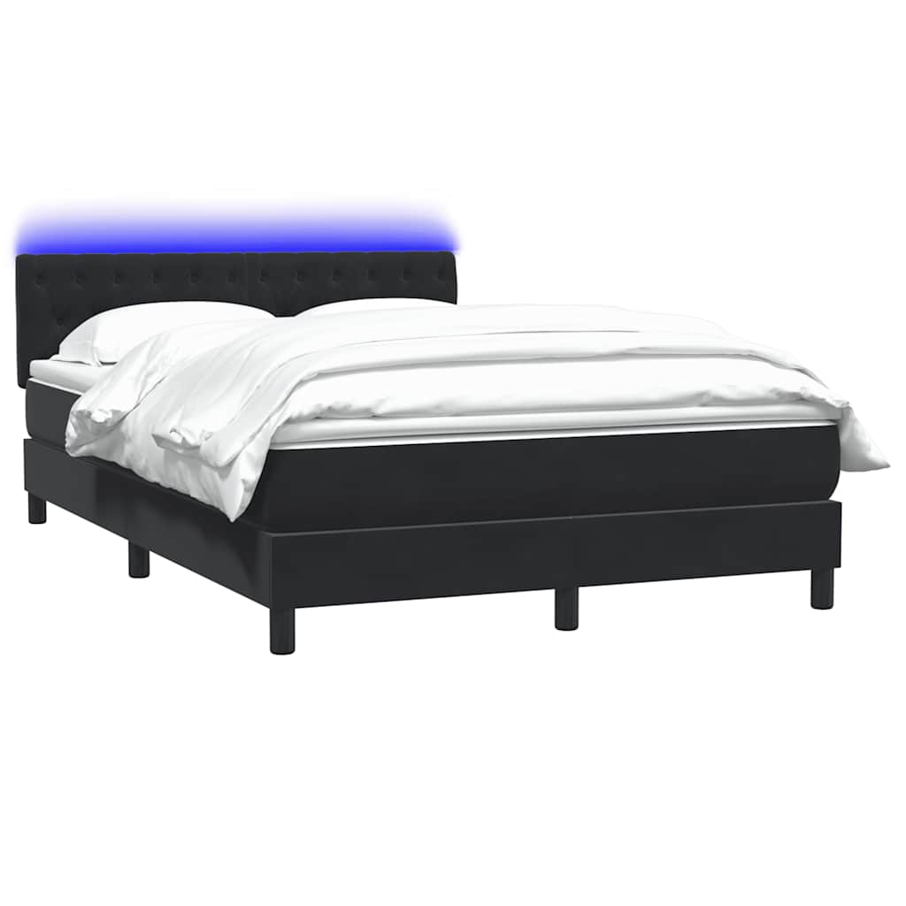 Boxspring met matras en LED fluweel zwart 140x220 cm – afbeelding 3