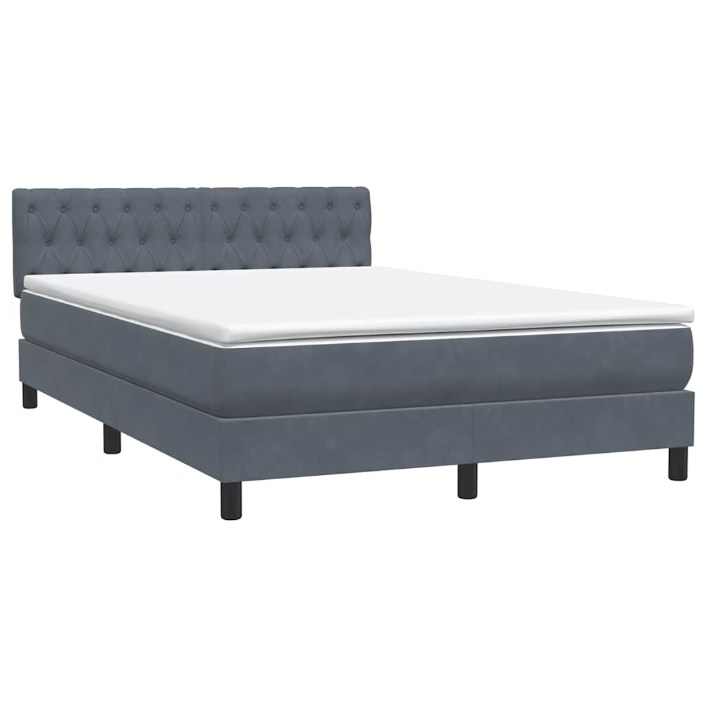 Boxspring met matras en LED fluweel donkergrijs 160x220 cm – afbeelding 5