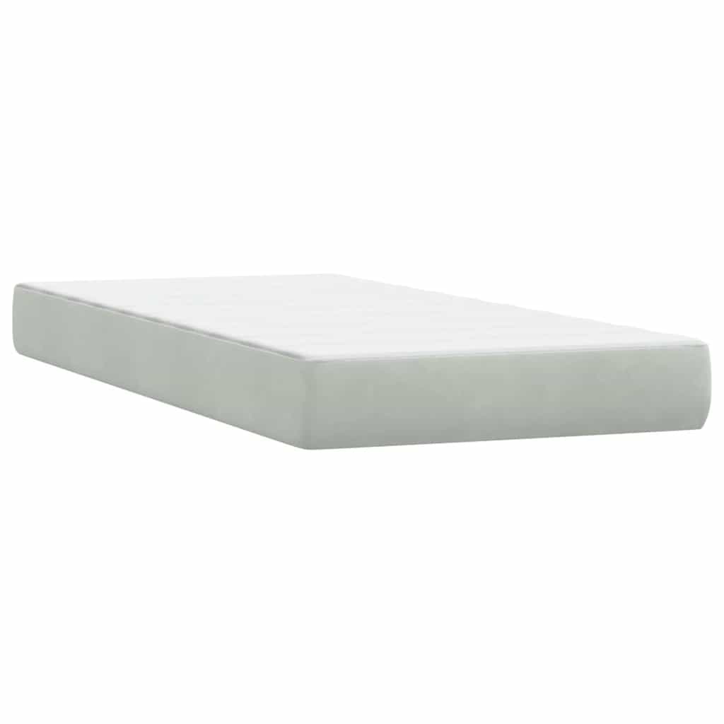 Boxspring met matras en LED fluweel lichtgrijs 180x220 cm – afbeelding 8
